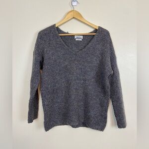MADEWELL X WALLACE WOOL BLEND V-NECK SWEATER
